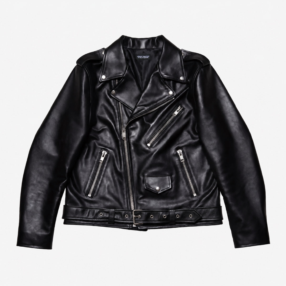 RAMONESKA LEATHER MOTORCYCLE JACKET (SINGLE BELT)