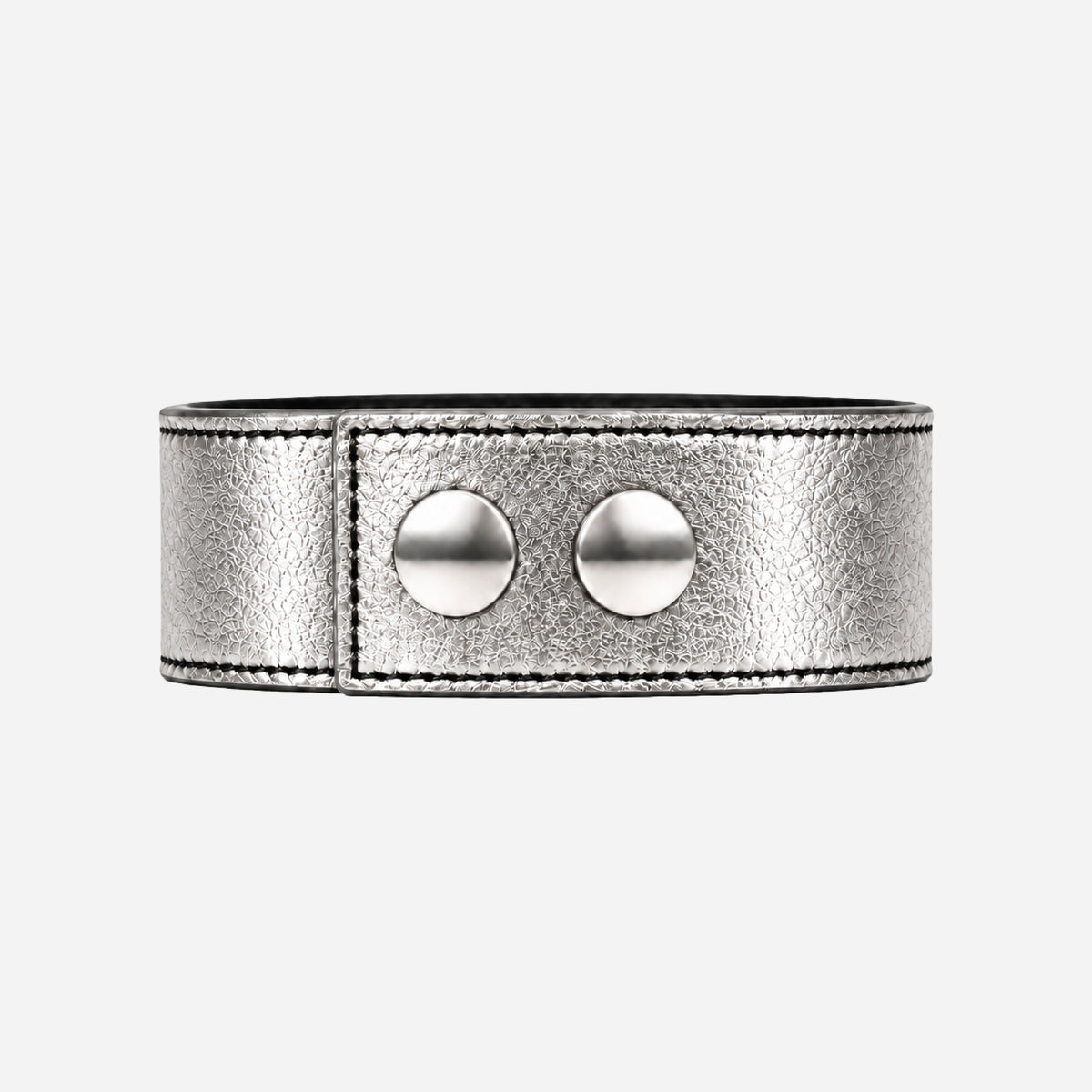 SILVER LEATHER BRACELET (WIDE)