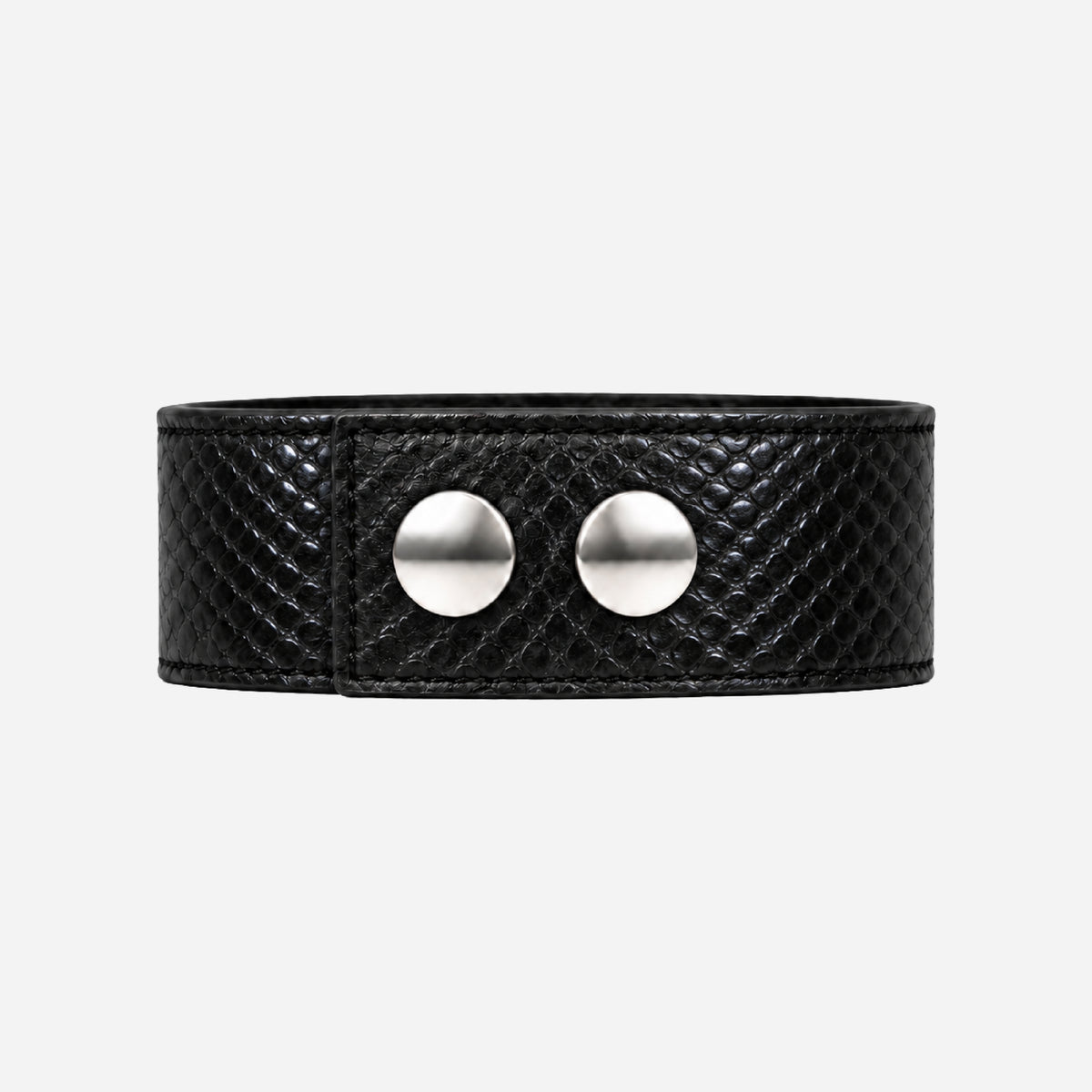 BLACK SNAKESKIN BRACELET (WIDE)