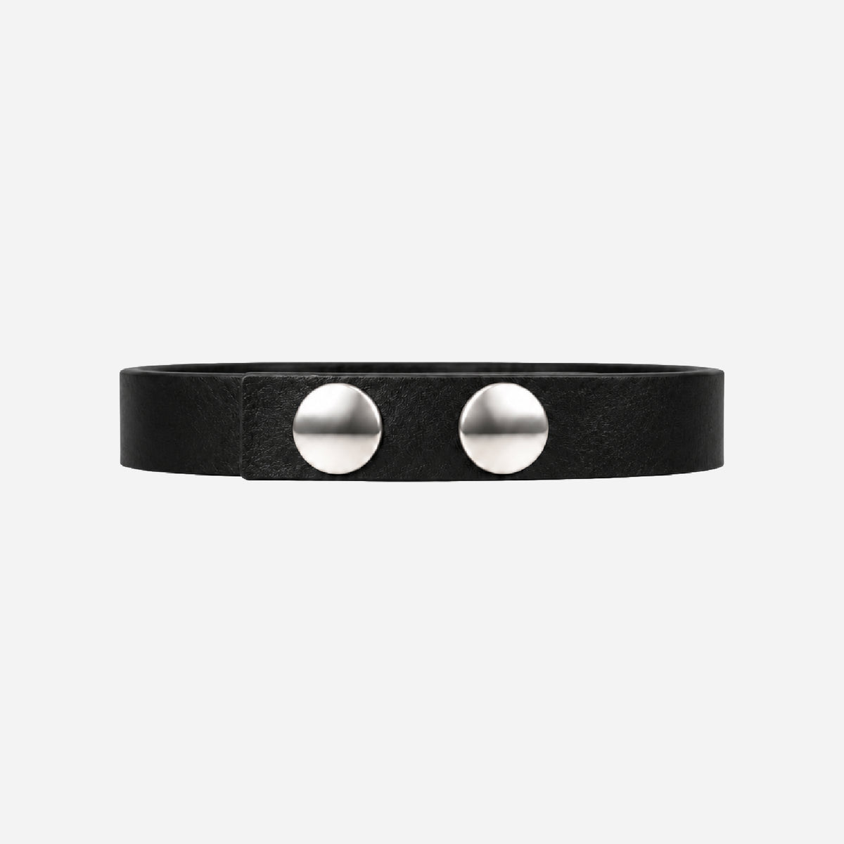BLACK LEATHER BRACELET (SLIM, NO STITCHING)