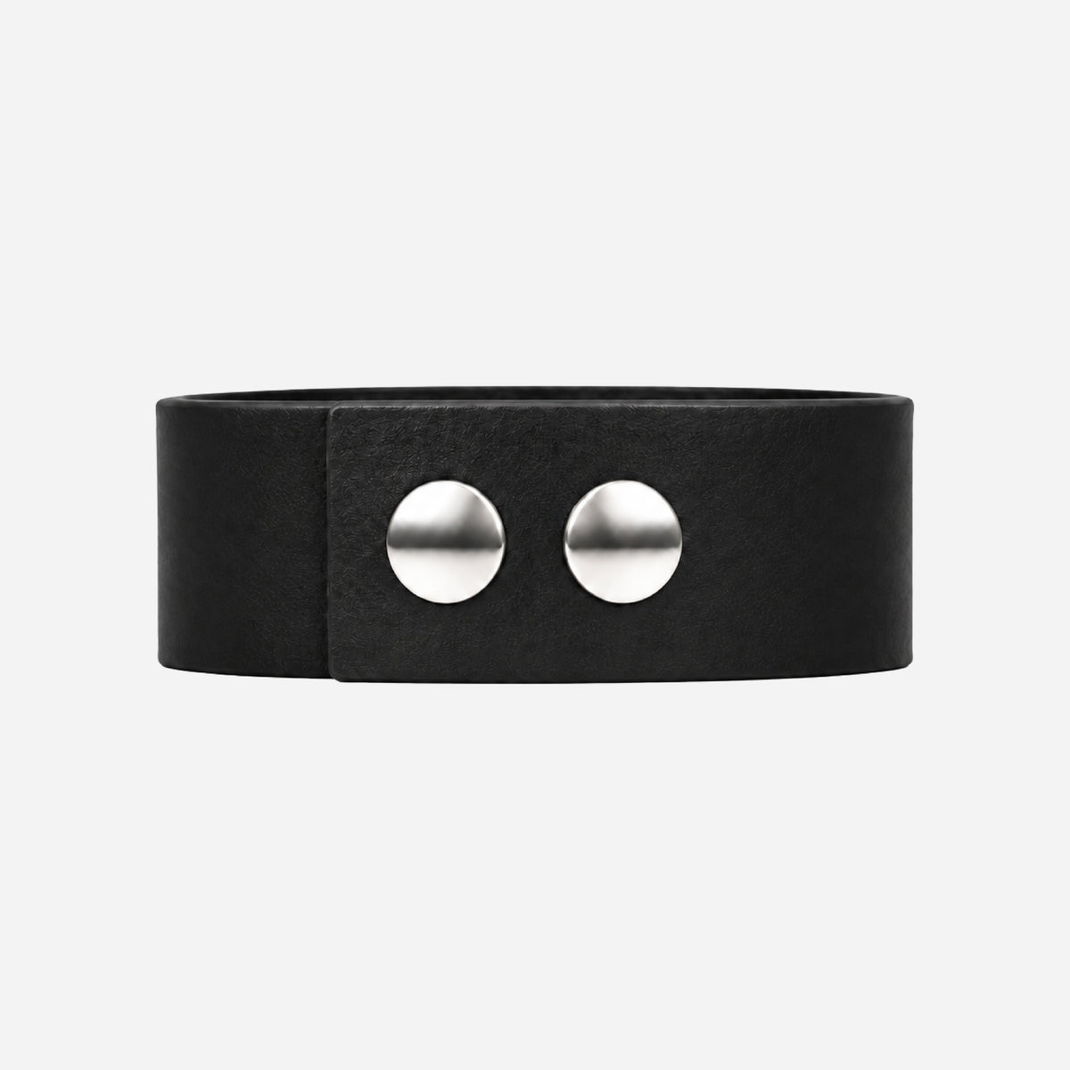 BLACK LEATHER BRACELET (WIDE, NO STITCHING)