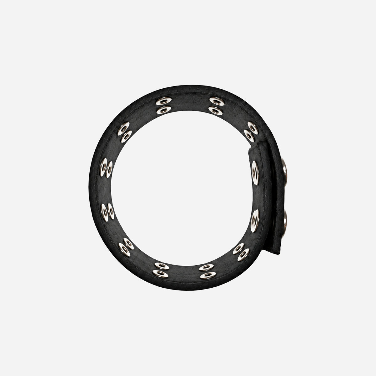 STUDDED IVORY LEATHER BRACELET (WIDE)
