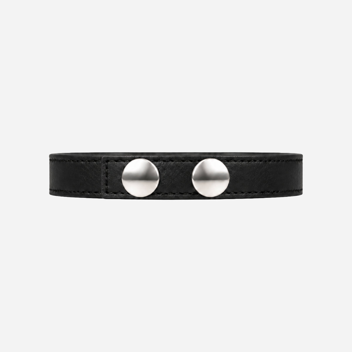 BLACK LEATHER BRACELET (SLIM)