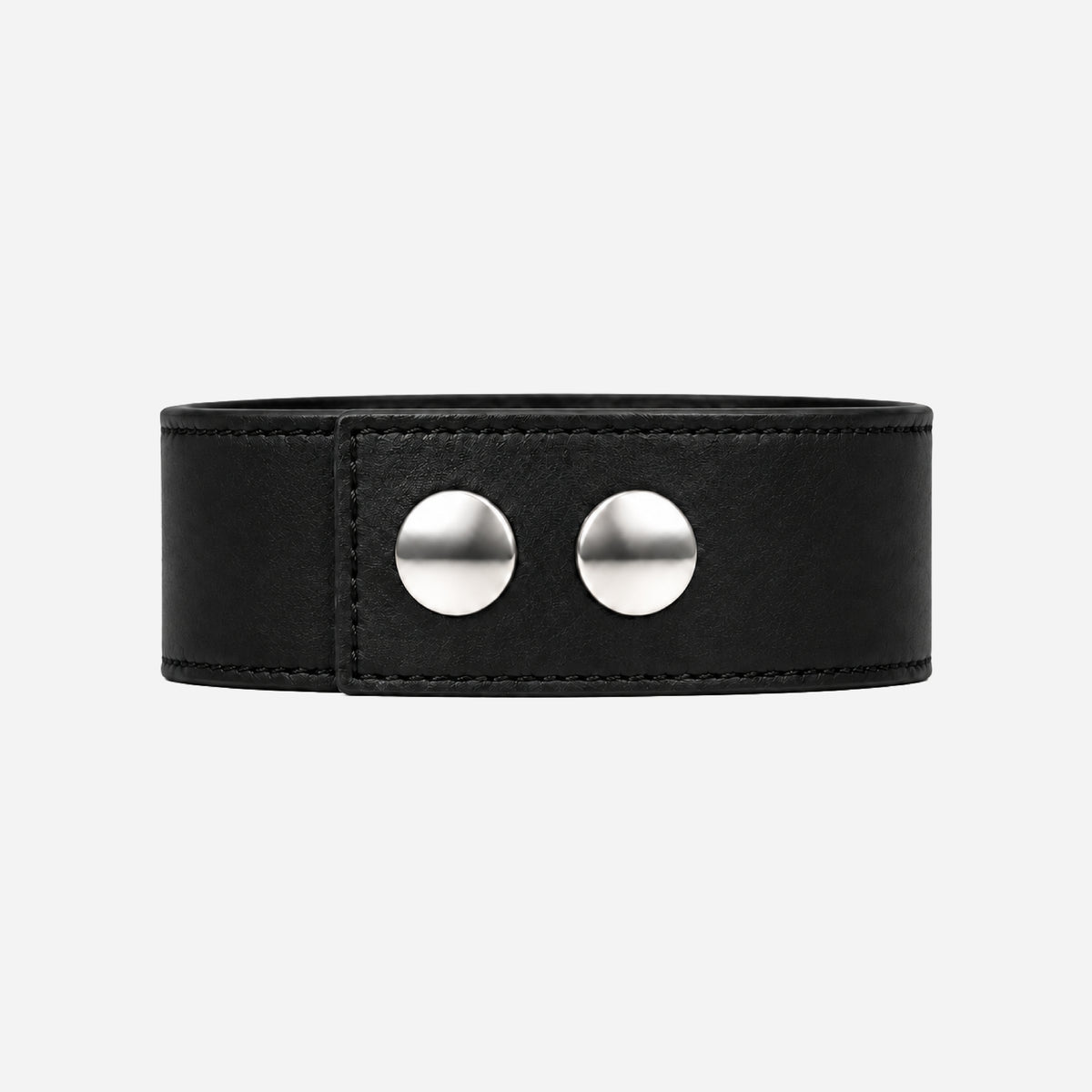 BLACK LEATHER BRACELET (WIDE)